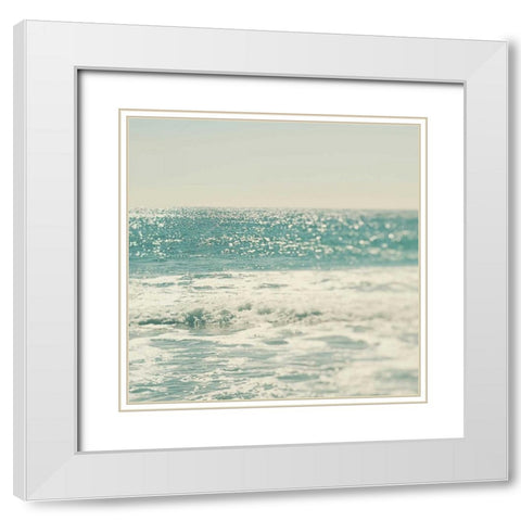 Blue White Modern Wood Framed Art Print with Double Matting by Soffia, Myan
