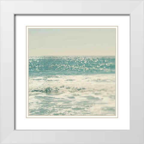 Blue White Modern Wood Framed Art Print with Double Matting by Soffia, Myan