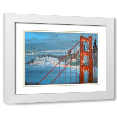 Twilight San Francisco White Modern Wood Framed Art Print with Double Matting by Shannon, Carol Joy