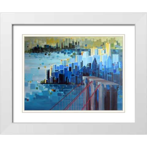 Start Spreading the News White Modern Wood Framed Art Print with Double Matting by Shannon, Carol Joy