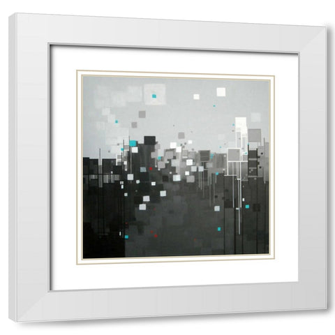 Monochrome I White Modern Wood Framed Art Print with Double Matting by Shannon, Carol Joy