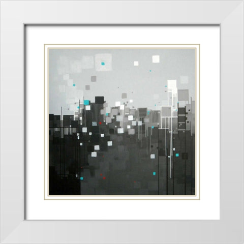 Monochrome I White Modern Wood Framed Art Print with Double Matting by Shannon, Carol Joy