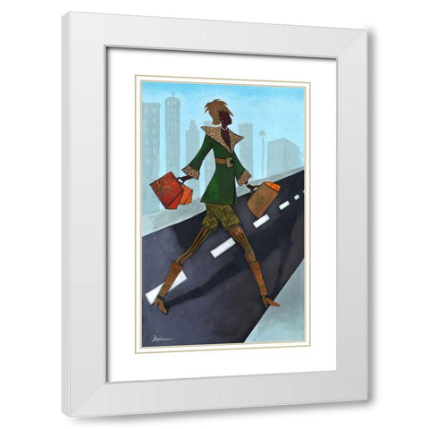 Take Charge  White Modern Wood Framed Art Print with Double Matting by Stephens, Phyllis