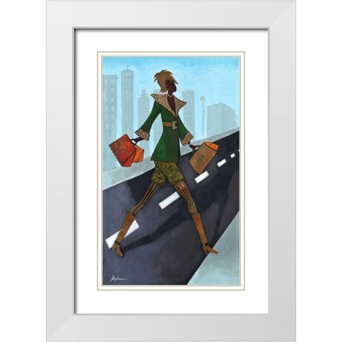 Take Charge  White Modern Wood Framed Art Print with Double Matting by Stephens, Phyllis