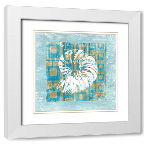 Shell Game 4 White Modern Wood Framed Art Print with Double Matting by Soave, Alicia