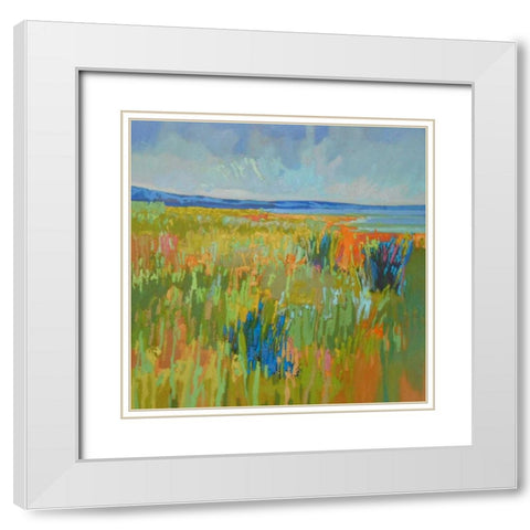 Lake Shore II White Modern Wood Framed Art Print with Double Matting by Schmidt, Jane