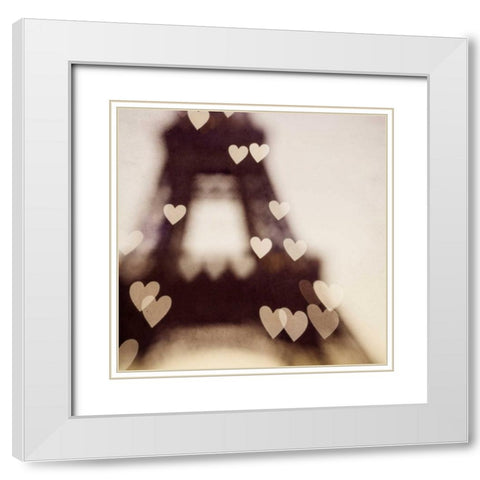 City of Love White Modern Wood Framed Art Print with Double Matting by Suchocki, Irene