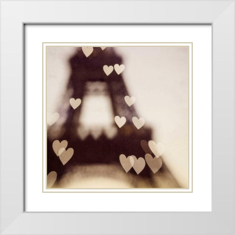 City of Love White Modern Wood Framed Art Print with Double Matting by Suchocki, Irene