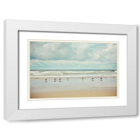 Beachcombing White Modern Wood Framed Art Print with Double Matting by Suchocki, Irene