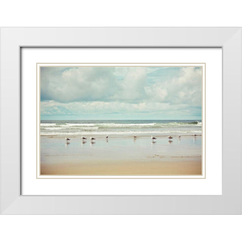 Beachcombing White Modern Wood Framed Art Print with Double Matting by Suchocki, Irene