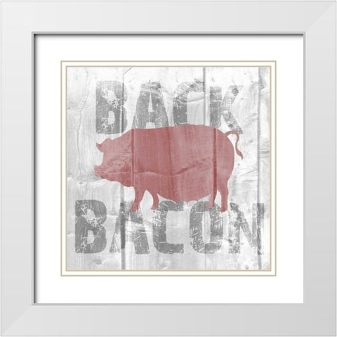 Back Bacon White Modern Wood Framed Art Print with Double Matting by Soave, Alicia