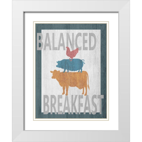 Balanced Breakfast One White Modern Wood Framed Art Print with Double Matting by Soave, Alicia