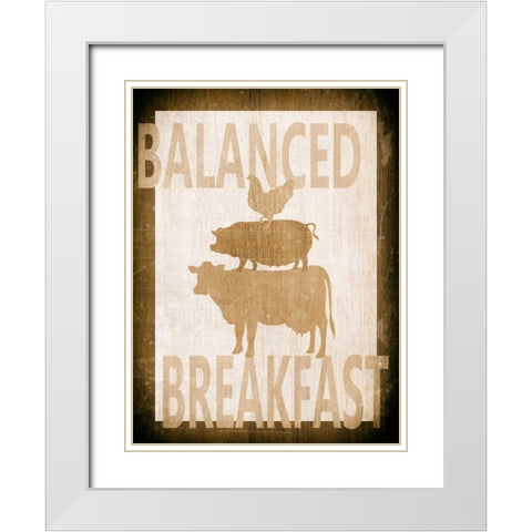 Balanced Breakfast Two White Modern Wood Framed Art Print with Double Matting by Soave, Alicia