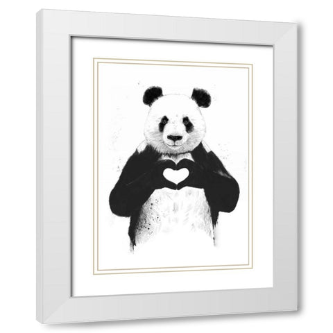 All You Need Is Love White Modern Wood Framed Art Print with Double Matting by Solti, Balazs
