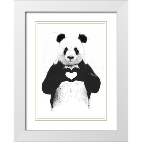All You Need Is Love White Modern Wood Framed Art Print with Double Matting by Solti, Balazs