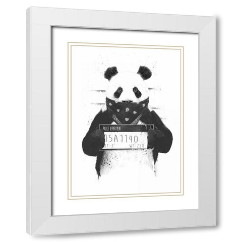 Bad Panda White Modern Wood Framed Art Print with Double Matting by Solti, Balazs