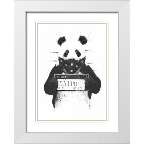 Bad Panda White Modern Wood Framed Art Print with Double Matting by Solti, Balazs