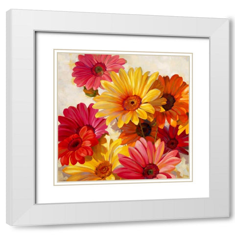 Daisies for Spring White Modern Wood Framed Art Print with Double Matting by Styles, Emma
