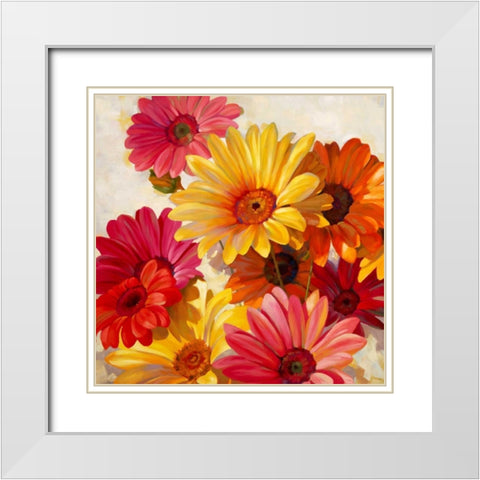 Daisies for Spring White Modern Wood Framed Art Print with Double Matting by Styles, Emma