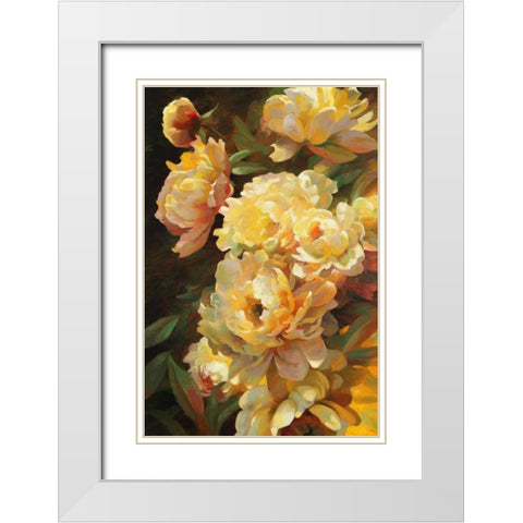 Peonies for Springtime White Modern Wood Framed Art Print with Double Matting by Styles, Emma