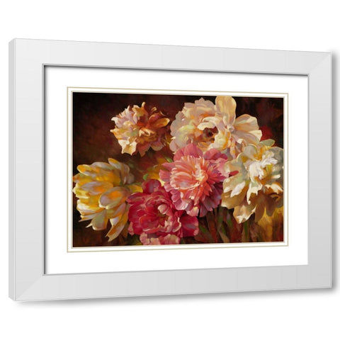 Peonies in Pastel White Modern Wood Framed Art Print with Double Matting by Styles, Emma