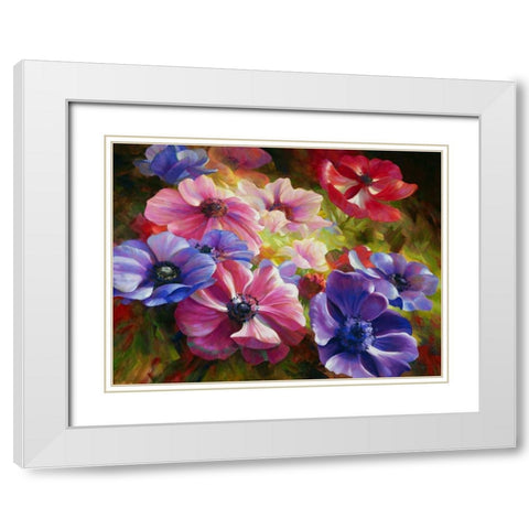 Precious Jewels White Modern Wood Framed Art Print with Double Matting by Styles, Emma