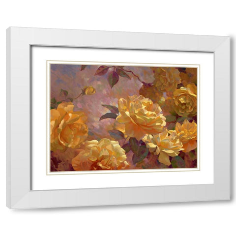 Golden Glow White Modern Wood Framed Art Print with Double Matting by Styles, Emma
