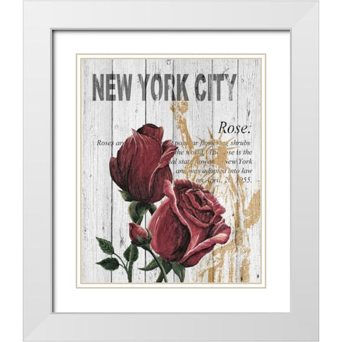 New York Roses White Modern Wood Framed Art Print with Double Matting by Soave, Alicia