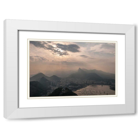 Sugar Loaf, Rio de Janeiro, Brazil White Modern Wood Framed Art Print with Double Matting by Silver, Richard