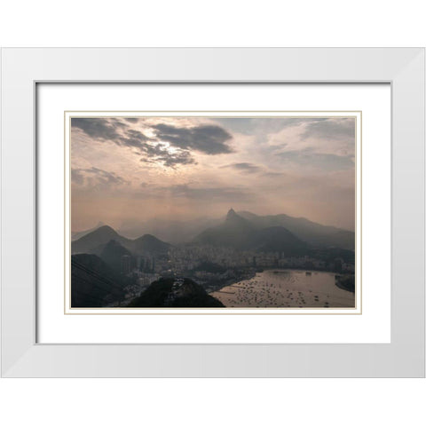 Sugar Loaf, Rio de Janeiro, Brazil White Modern Wood Framed Art Print with Double Matting by Silver, Richard