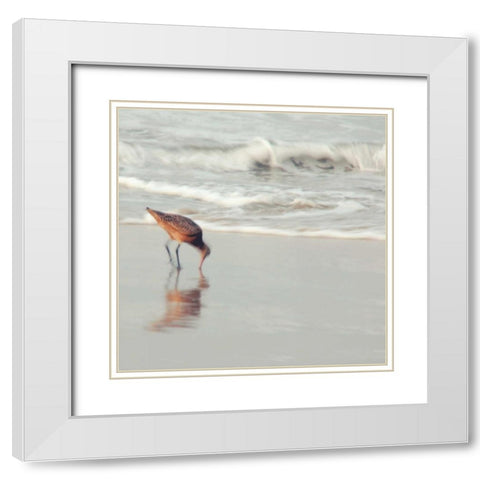 Soft Sea White Modern Wood Framed Art Print with Double Matting by Soffia, Myan