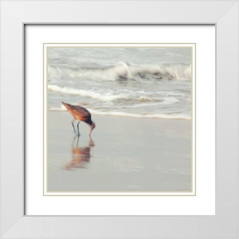 Soft Sea White Modern Wood Framed Art Print with Double Matting by Soffia, Myan