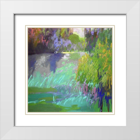 Flowing Through White Modern Wood Framed Art Print with Double Matting by Schmidt, Jane