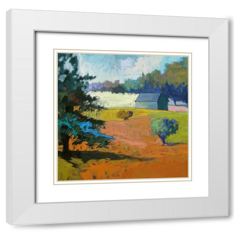 Paysage Cinq White Modern Wood Framed Art Print with Double Matting by Schmidt, Jane