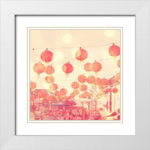 Chinatown White Modern Wood Framed Art Print with Double Matting by Soffia, Myan