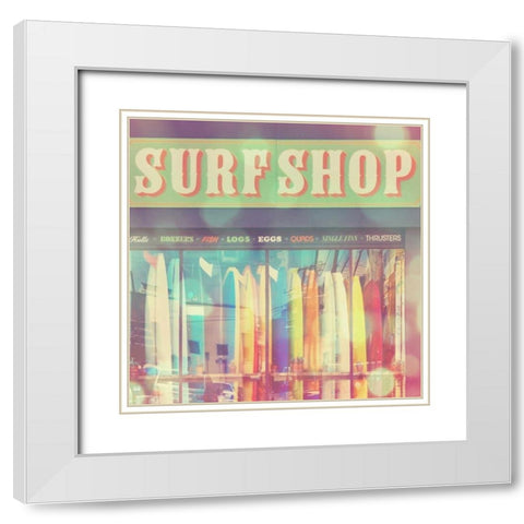 Seaside Summer White Modern Wood Framed Art Print with Double Matting by Soffia, Myan