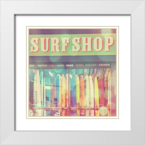 Seaside Summer White Modern Wood Framed Art Print with Double Matting by Soffia, Myan