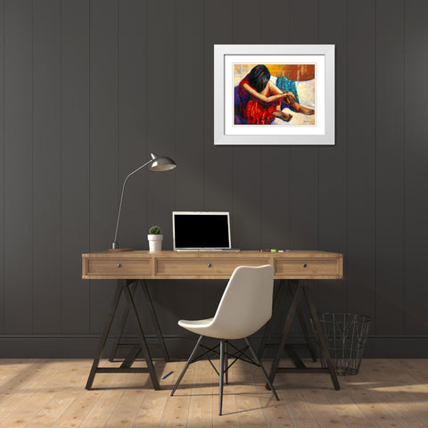 Repose White Modern Wood Framed Art Print with Double Matting by Stewart, Monica