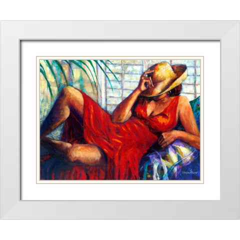 Chilling White Modern Wood Framed Art Print with Double Matting by Stewart, Monica