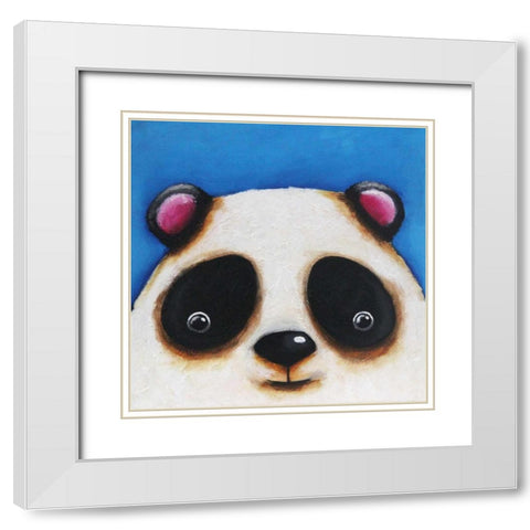 The Panda Bear White Modern Wood Framed Art Print with Double Matting by Stewart, Lucia