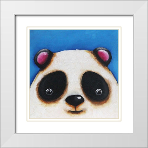 The Panda Bear White Modern Wood Framed Art Print with Double Matting by Stewart, Lucia