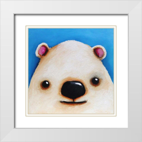 The Polar Bear White Modern Wood Framed Art Print with Double Matting by Stewart, Lucia