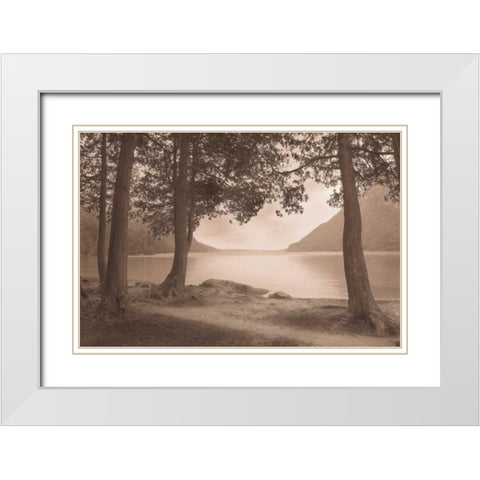 By the Lake White Modern Wood Framed Art Print with Double Matting by Svibilsky, Igor