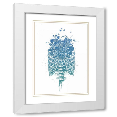 New Life White Modern Wood Framed Art Print with Double Matting by Solti, Balazs