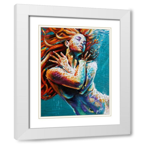 Floating in Color White Modern Wood Framed Art Print with Double Matting by Staples, Colin John