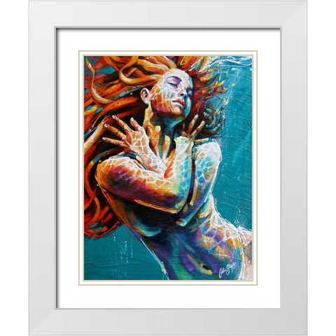 Floating in Color White Modern Wood Framed Art Print with Double Matting by Staples, Colin John