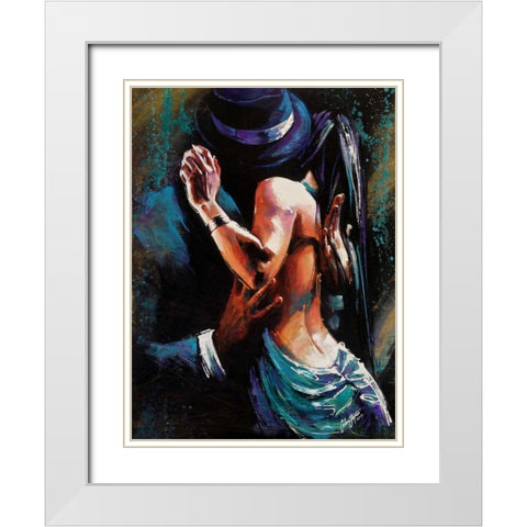 Passional White Modern Wood Framed Art Print with Double Matting by Staples, Colin John