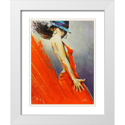 Rubi White Modern Wood Framed Art Print with Double Matting by Staples, Colin John
