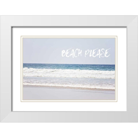 Beach Please White Modern Wood Framed Art Print with Double Matting by Coomes, Sylvia