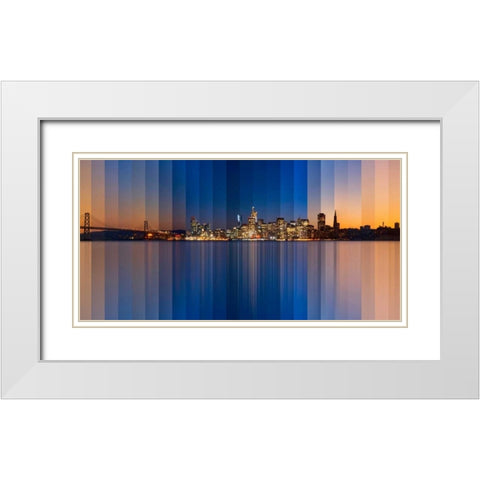 Chromatic Symphony San Francisco White Modern Wood Framed Art Print with Double Matting by Sie, Lee